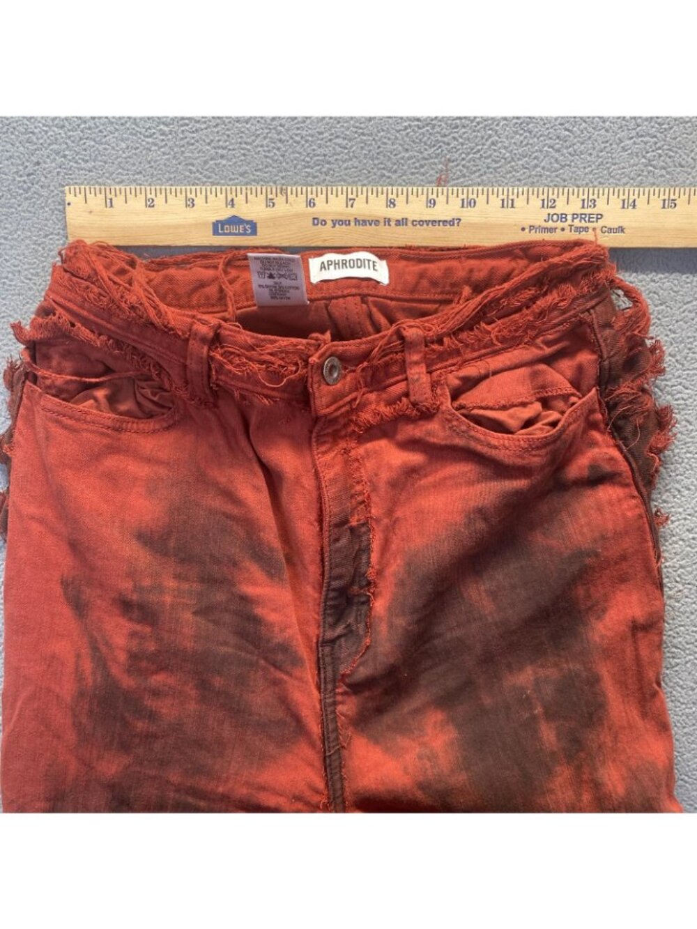 Aphrodite Jeans Womens Size 13(31)Destroyed Skinny Dark orangeWash Stretch Denim - Picture 4 of 9